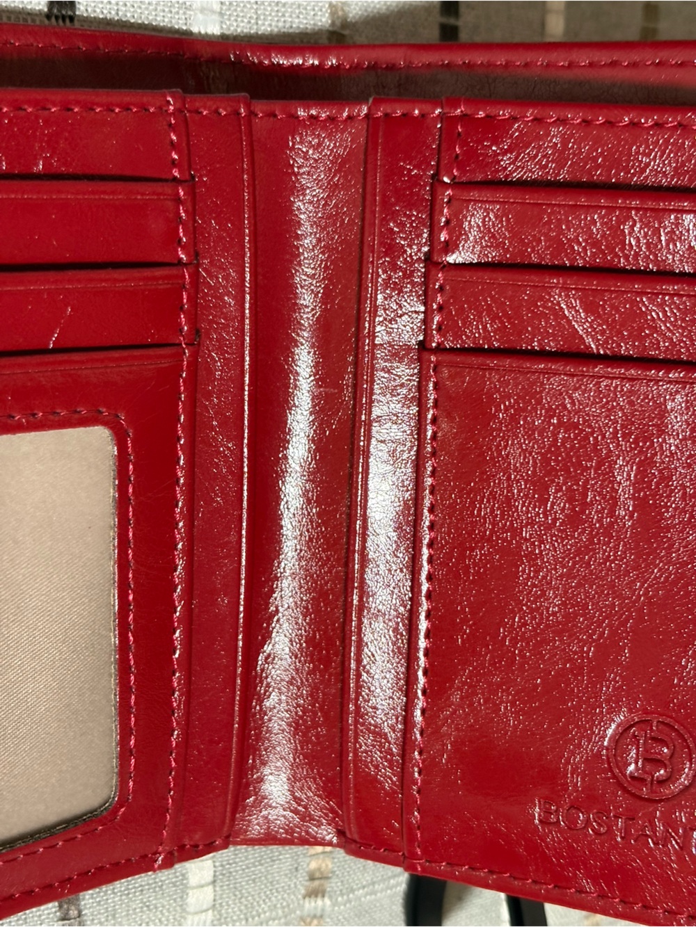 Bostanten Lnna Hand Tooled Leather Wallet - Wine Red - Picture 16 of 16